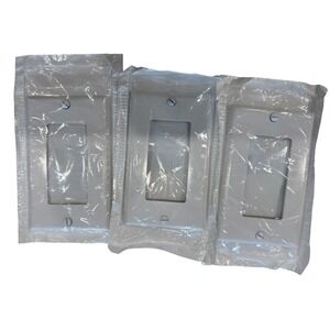 Leviton R52-80401-W Decora Wall Plate White Single Gang Rocker Cover 3 Pack